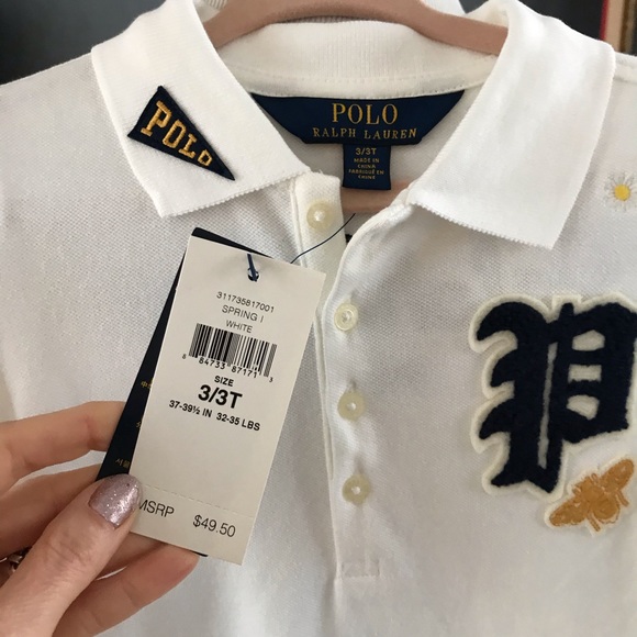 Ralph Lauren Iconic Crest Daisy Heart White Polo - Picture 8 of 12